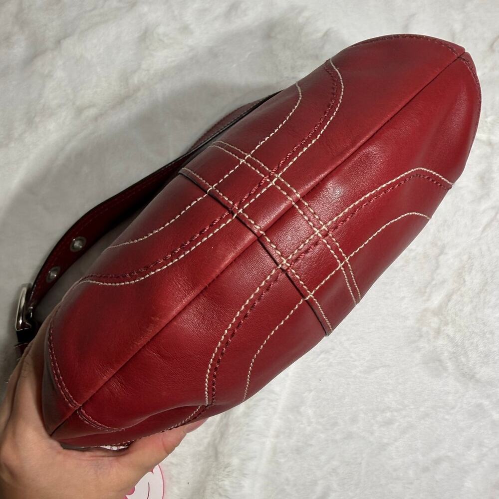 Y2k COACH F10908 Red Solo Hobo Shoulder Bag - Picture 4 of 9